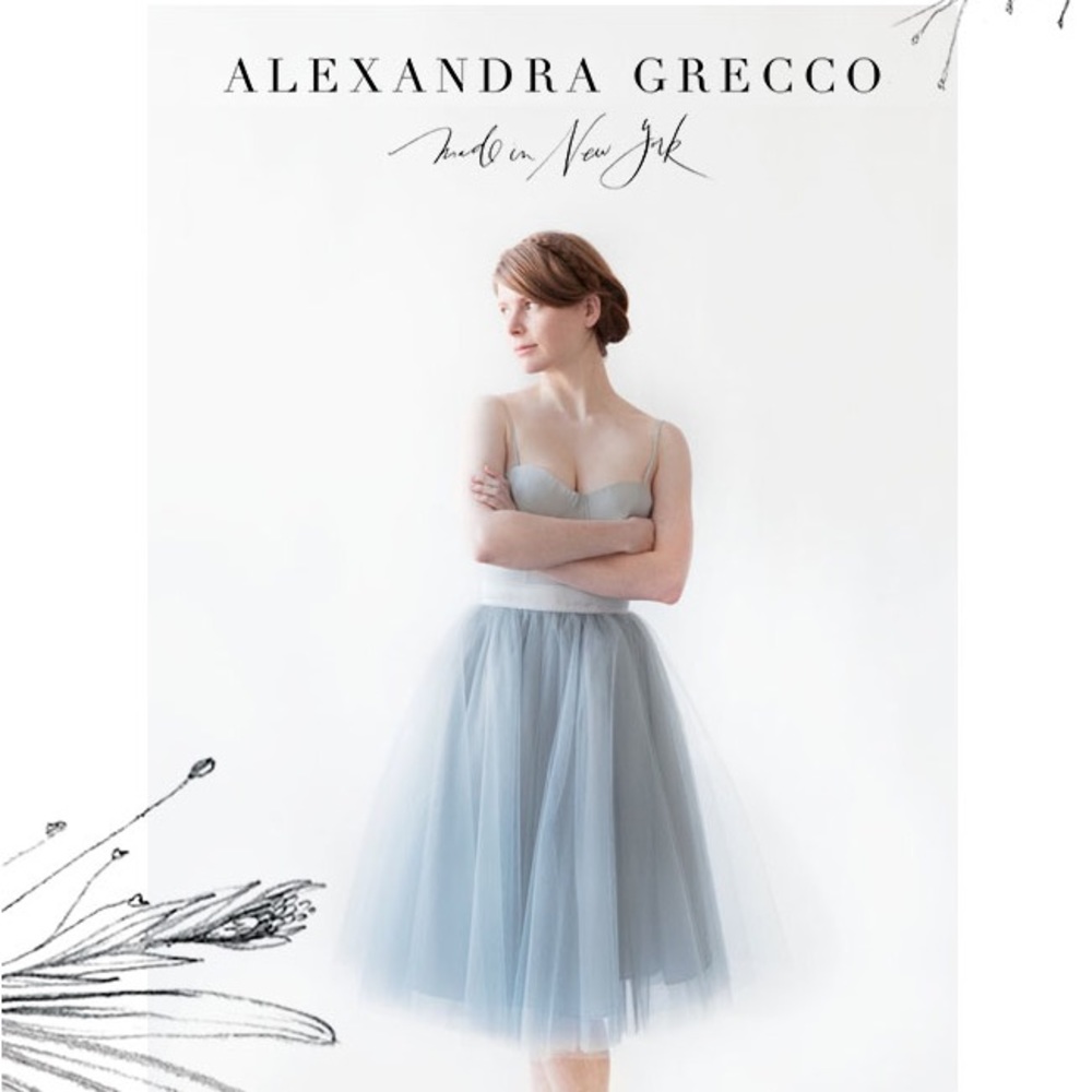Alexandra Grecco Tulle Skirt in Dusty Blue